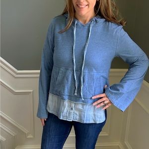 Cloth & Stone mixed media lightweight hoodie medium